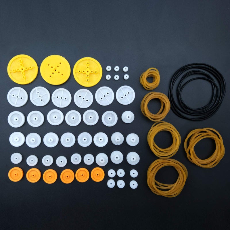 EUDAX 2mm Hole Plastic Belt Pulley Gears Combination Modulus Package Rubber Belts Band Plastic Model Accessories for DIY Robots Cars RC Toy Car Airplane - Image 2